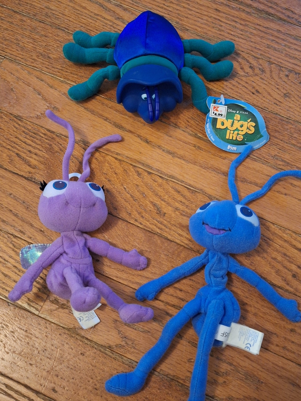 Vintage Disney A Bug's Life Plush Toys - Blue Dim